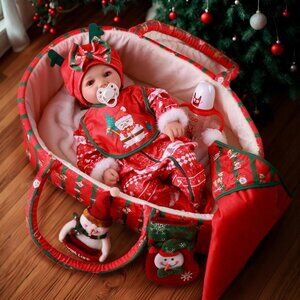 17-22 Inch 9 Pcs Christmas Reborn Baby Doll Accessories Clothes Bottle and Socks
